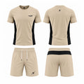 Premium Mesh Fabric Gymwear, Lightweight Performance Training Set - Beige & Black