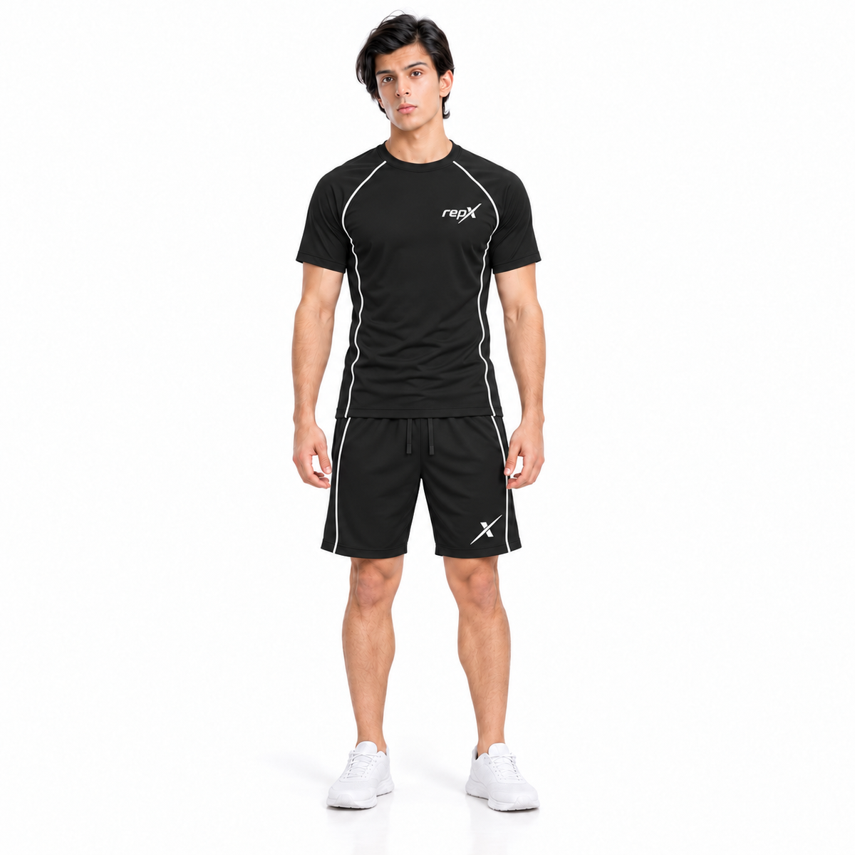 Repx Casual Performance Tee & Shorts Set - Black