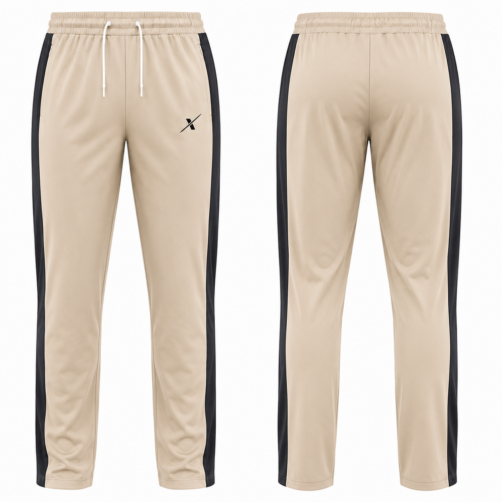 repX Premium Panelled Dry-Fit Gymwear Trousers Training Pants - Beige