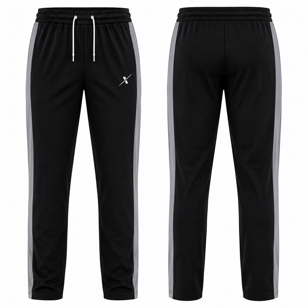 repX Premium Panelled Dry-Fit Gymwear Trousers Training Pants - Black