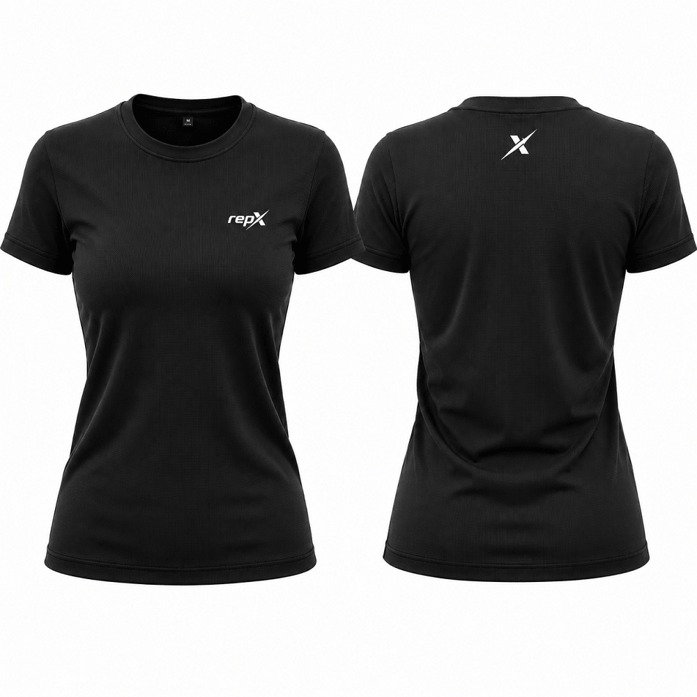 Women’s Premium Panelled Dry-Fit Gymwear T-Shirt - Black