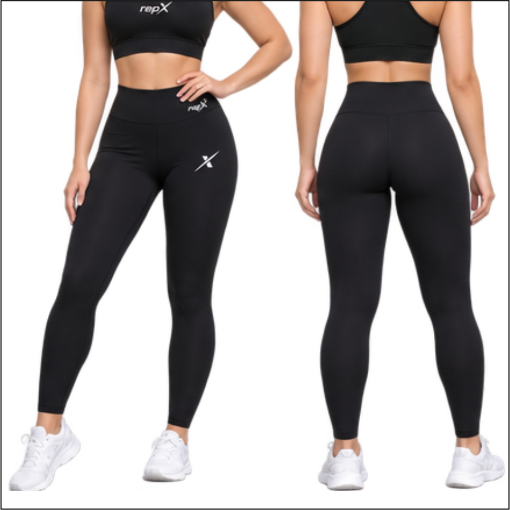 Premium Dry-Fit Gymwear Leggings Performance Training Tights - Black