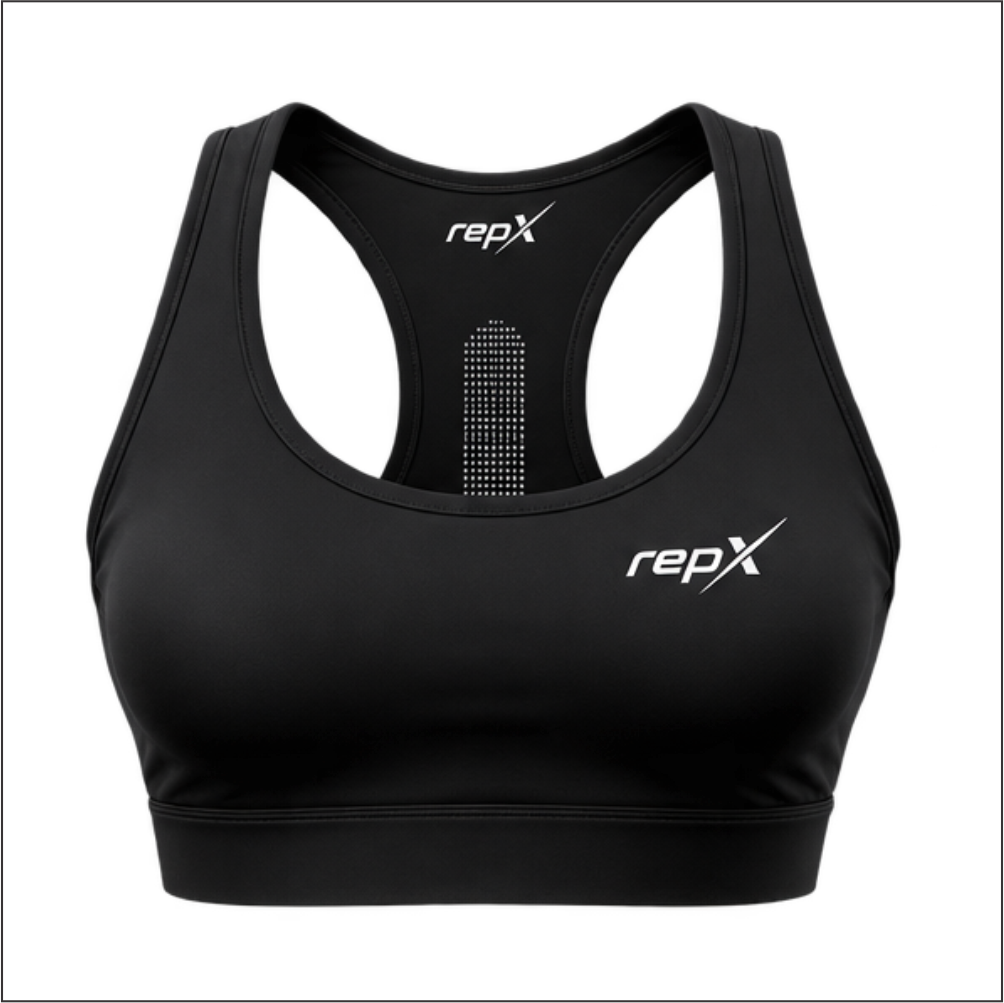 Premium Dry-Fit Gymwear Sports Bra Performance Training Top - Black