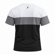 RepX Active Tee – White, Grey & Black Color Block