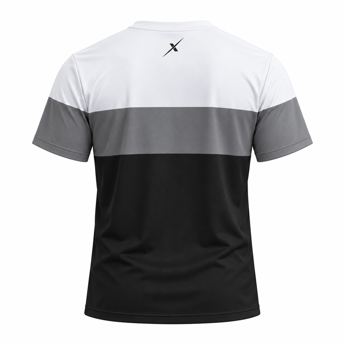 RepX Active Tee – White, Grey & Black Color Block