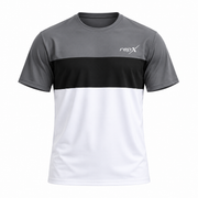 RepX Active Tee – Grey, Black & White Color Block