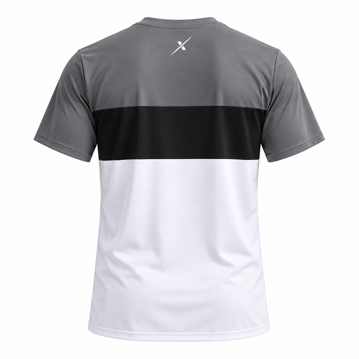 RepX Active Tee – Grey, Black & White Color Block