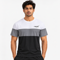 RepX Active Tee – White, Grey & Black Color Block