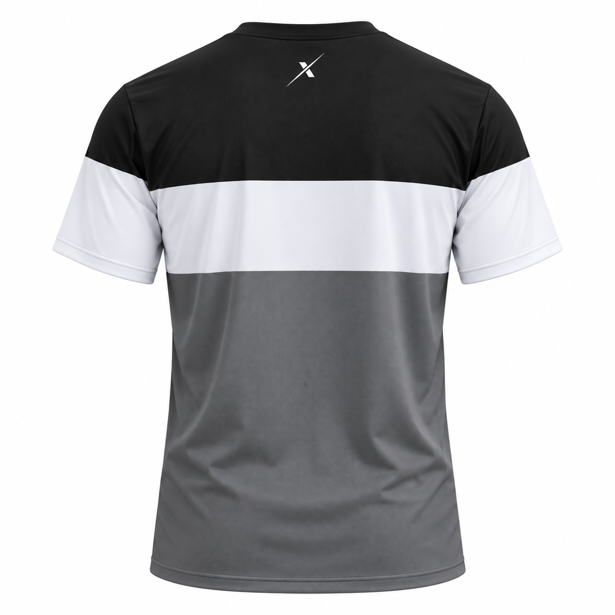 RepX Active Tee – Black, White & Grey Color Block