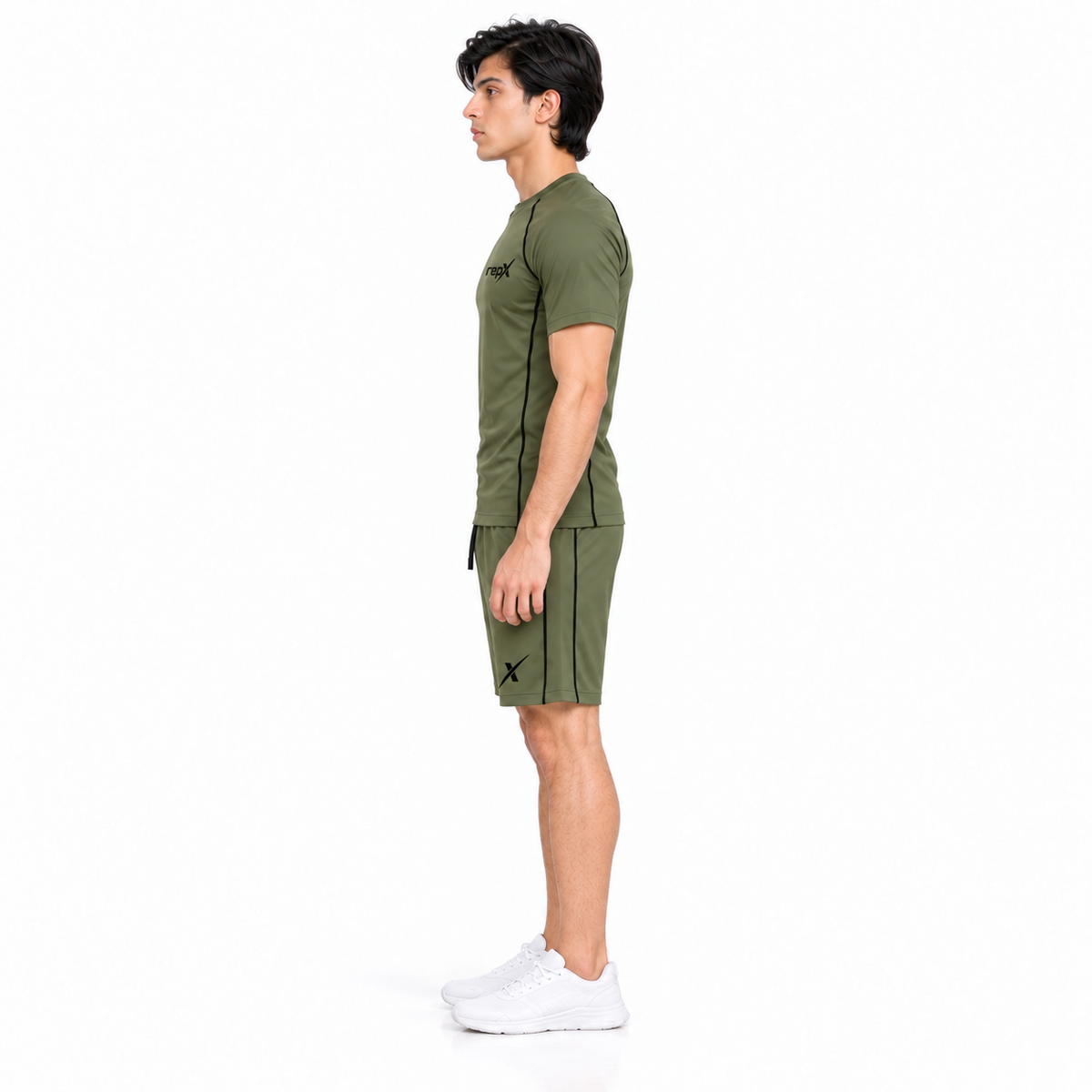 Repx Casual Performance Tee & Shorts Set - Olive Green