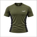Premium Panelled Dry-Fit Gymwear Shirts Training & Workout Shirts - Olive Green
