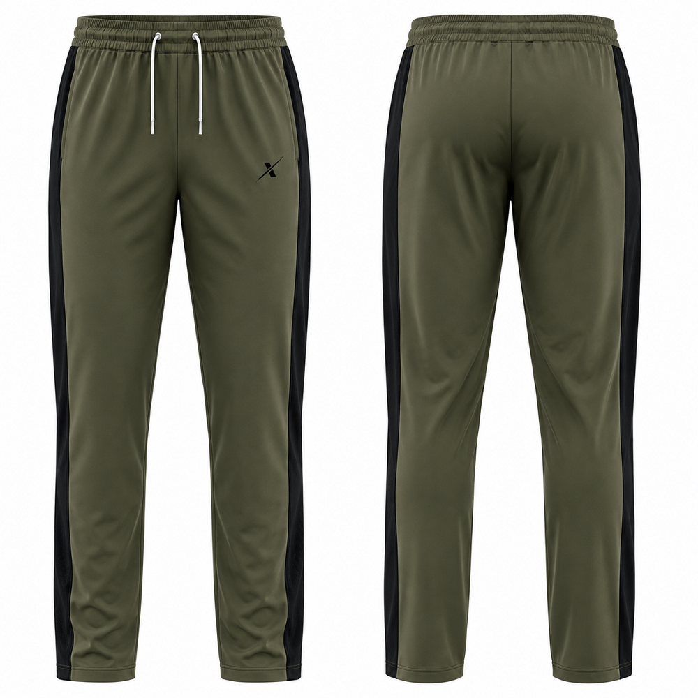 repX Premium Panelled Dry-Fit Gymwear Trousers Training Pants - Olive Green