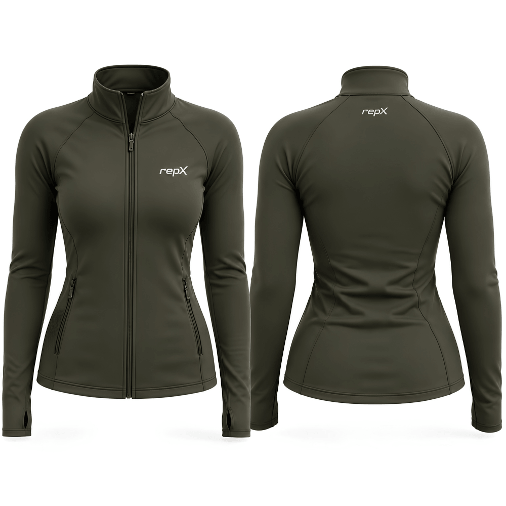 Performance Gymwear Jacket - Lightweight Training & Sports Jacket - Olive Green