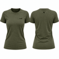 Women’s Premium Panelled Dry-Fit Gymwear T-Shirt - Olive Green