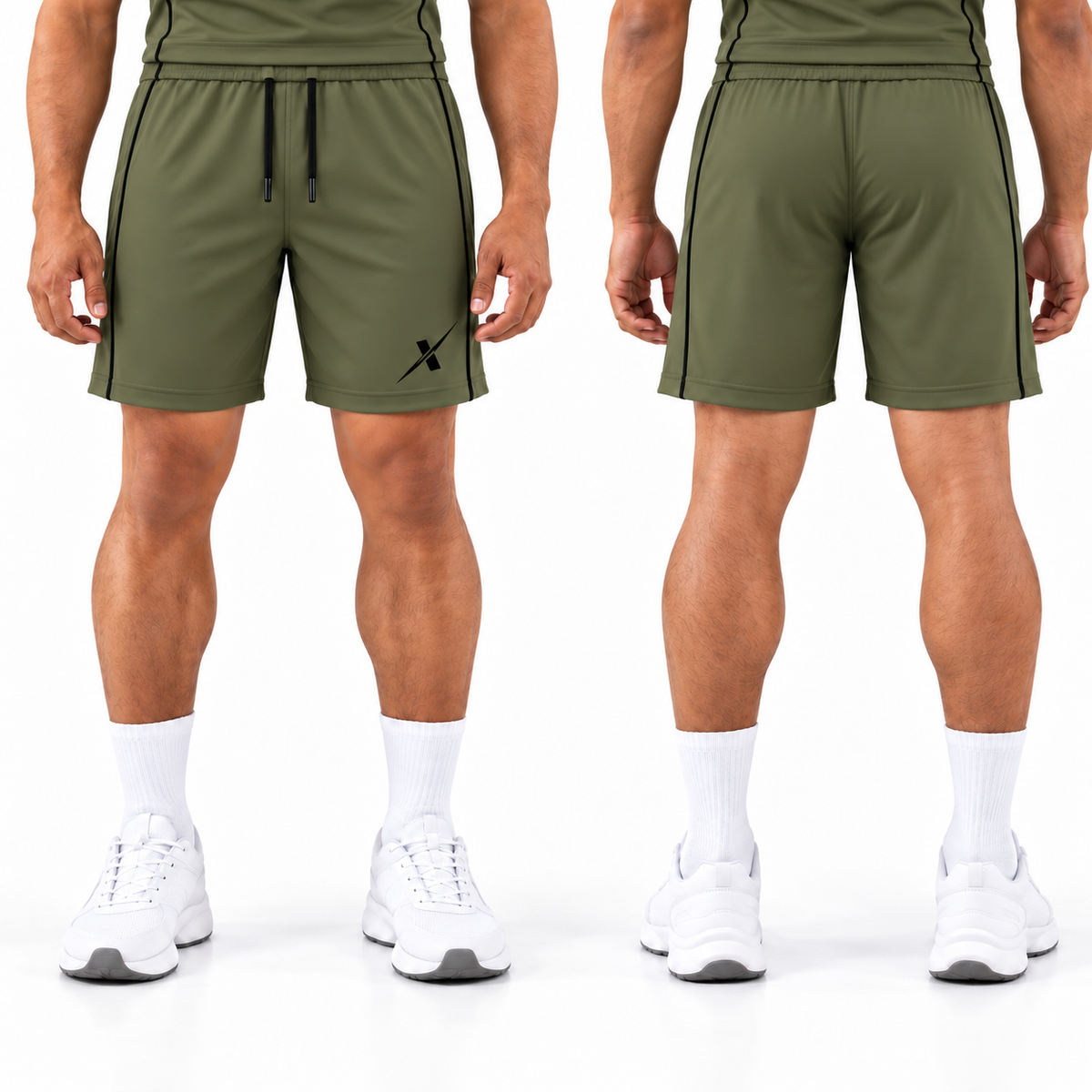 repX Olive Green Casual Performance Shorts